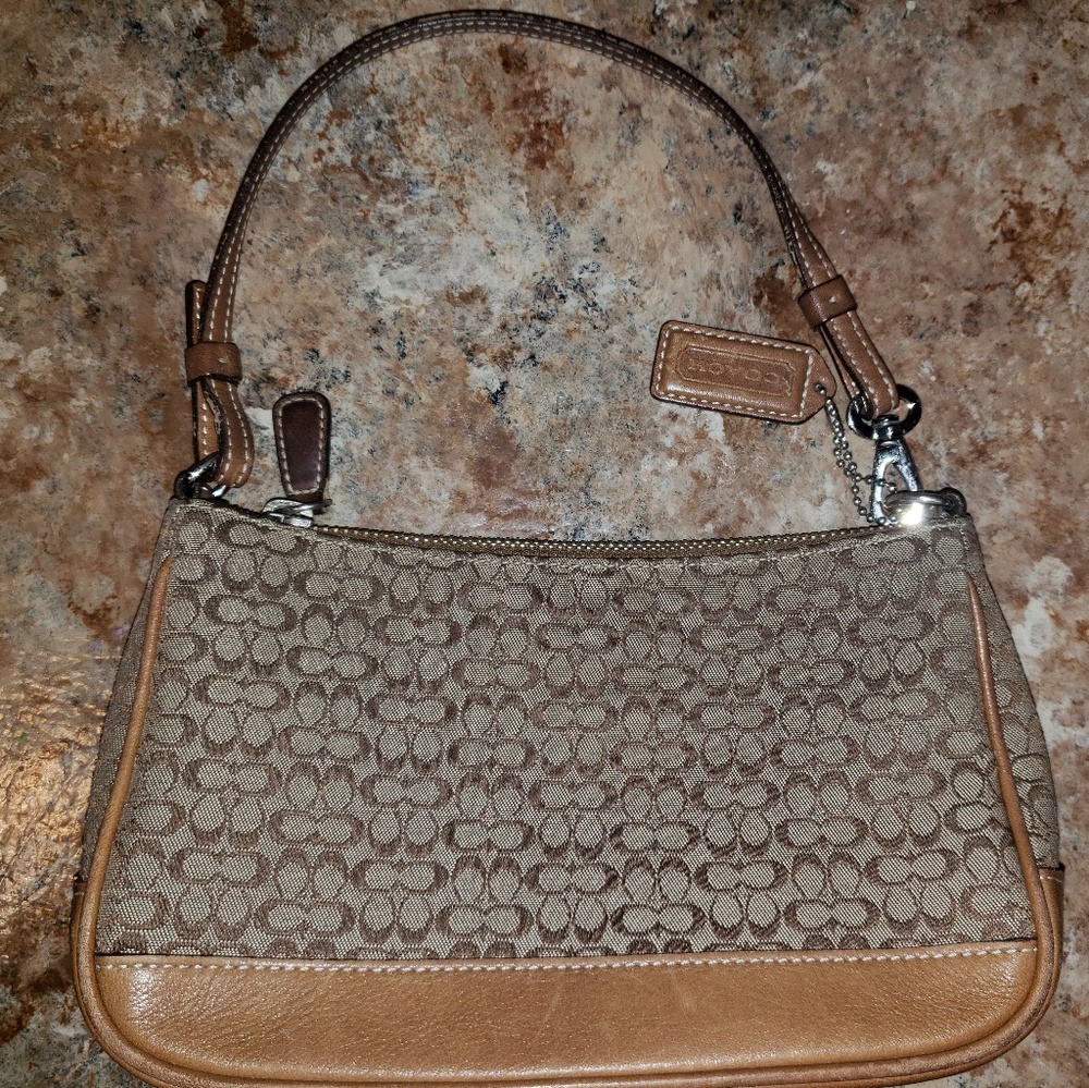 Authentic Coach mini sig tan  brown sm. handbag